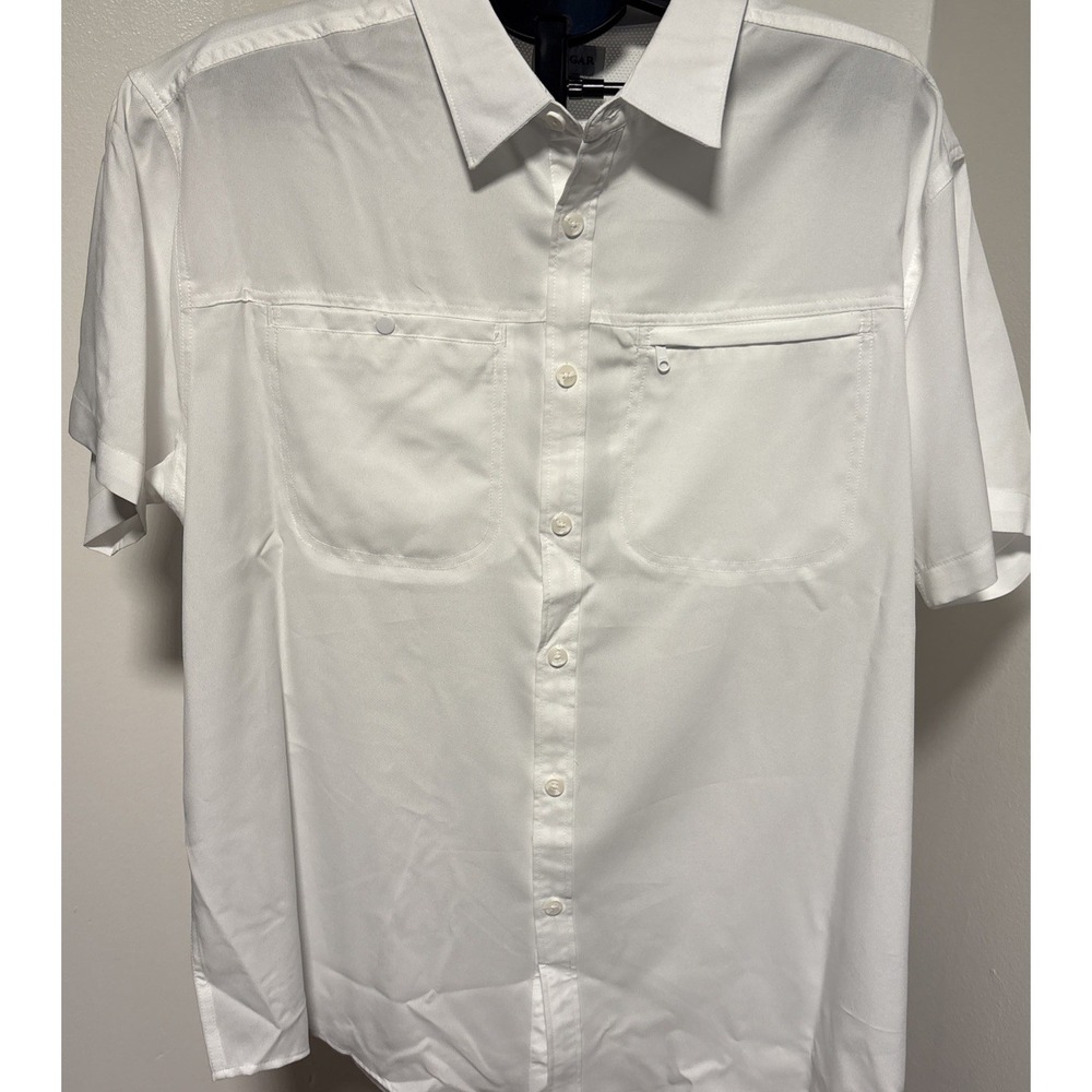 Haggar Adventure Short Sleeve Shirt XXL WHITE Fishing Performance‎